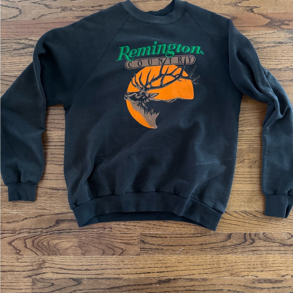 Remington Black Crewneck with Orange and Green Design